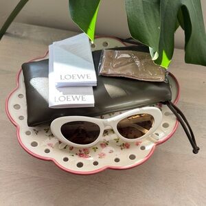 Loewe Slim Line Cat Eye Ivory Sunglasses